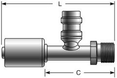 Male Inverted O-Ring with R134a Service Port - Aluminum