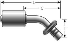 Male (Ford) Spring Lock - 45° Bent Tube - Aluminum
