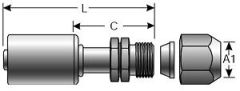 Male Metric Flareless Assembly - Aluminum