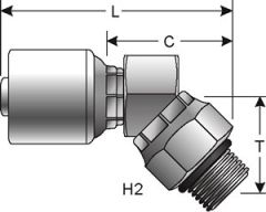 Male O-Ring Boss Swivel - 45° Block