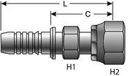 Female Flat-Face O-Ring Swivel Metric Hex 