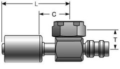 Female Rotalok (Compressor Connection) with R134a Service Port - 90° Block - Aluminum