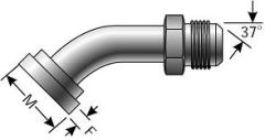 Code 61 O-Ring Flange to Male JIC 37° Flare - 45°