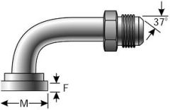 Code 61 O-Ring Flange to Male JIC 37° Flare - 90°