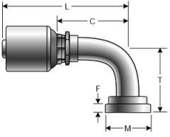 Code 61 O-Ring Flange - 90° Bent Tube