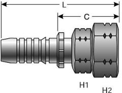 Female Komatsu Style Japanese Metric Swivel - Straight