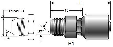 Details about   GATES G20225-0808 HYDRAULIC CRIMP ON FITTING COUPLER 8GS-8MFFOR 